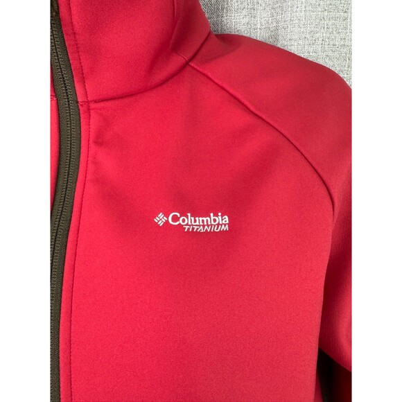 Columbia Titanium Softshell Fleece Lined Packable Women's Coat Size M Red Olive - Picture 6 of 14